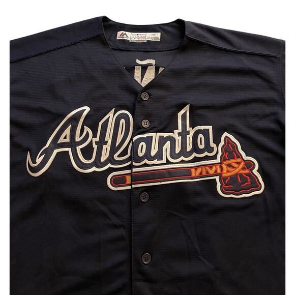 Majestic Men’s Atlanta Braves Ronald Acuna Jr #13 Navy Cool Base Jersey - Picture 2 of 13